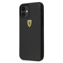 Ferrari On Track Real Carbon dėklas iPhone 12 mini - juodas