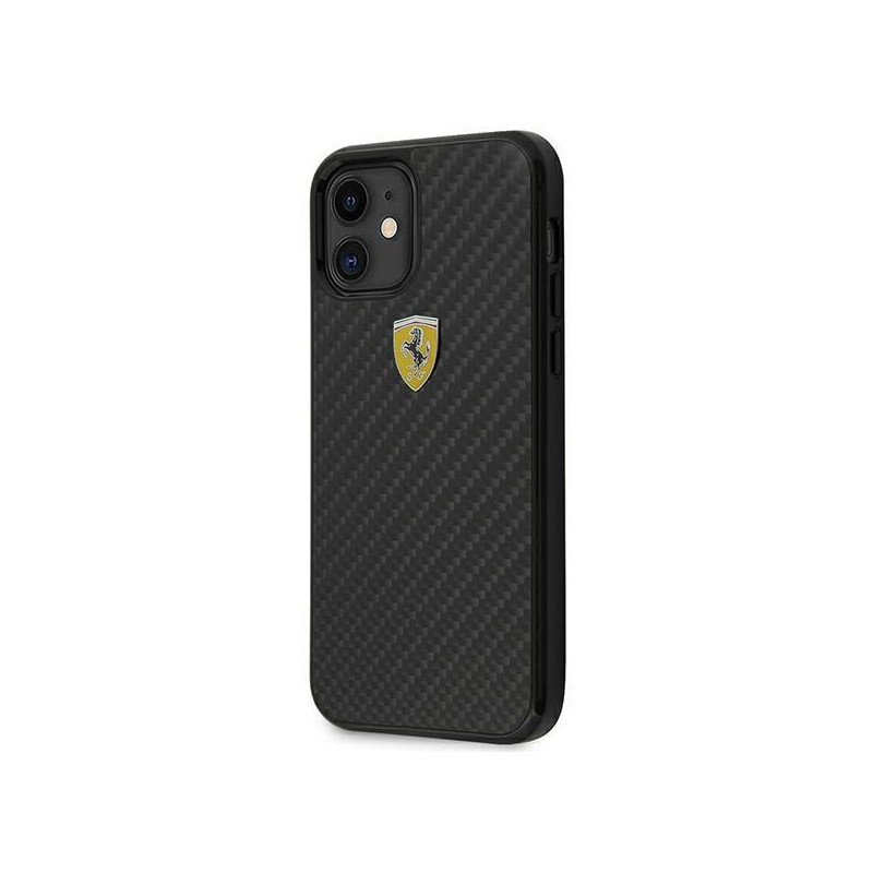 Ferrari On Track Real Carbon dėklas iPhone 12 mini - juodas