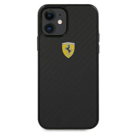 Ferrari On Track Real Carbon dėklas iPhone 12 mini - juodas