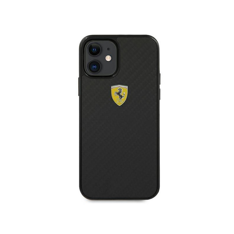 Ferrari On Track Real Carbon dėklas iPhone 12 mini - juodas