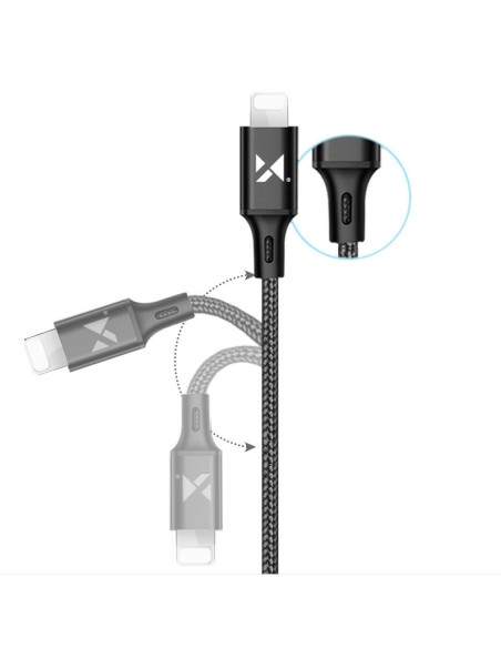 Kabelis USB laidas Iphone Lightning 2.4A 1m juodas