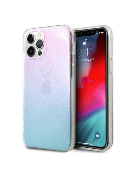 Guess 4G 3D Pattern Collection dėklas, skirtas iPhone 12 Pro Max – mėlynos ir rožinės spalvos Guess 4G 3D Pattern Collection dėklas, skirtas iPhone 12 Pro Max – mėlynos ir rožinės spalvos