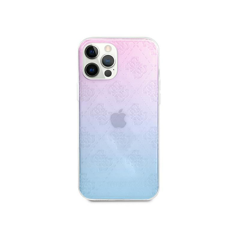 Guess 4G 3D Pattern Collection dėklas, skirtas iPhone 12 Pro Max – mėlynos ir rožinės spalvos