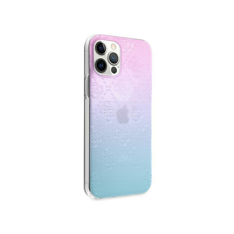 Guess 4G 3D Pattern Collection dėklas, skirtas iPhone 12 Pro Max – mėlynos ir rožinės spalvos