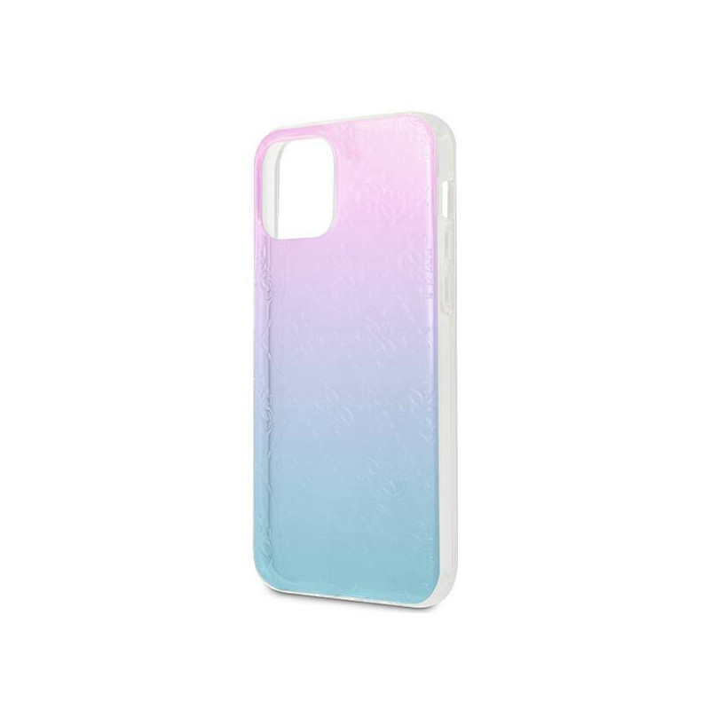 Guess 4G 3D Pattern Collection dėklas, skirtas iPhone 12 Pro Max – mėlynos ir rožinės spalvos