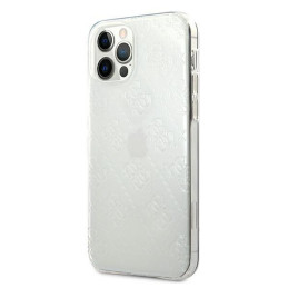 Guess 4G 3D Pattern Collection dėklas, skirtas iPhone 12 Pro Max - skaidrus