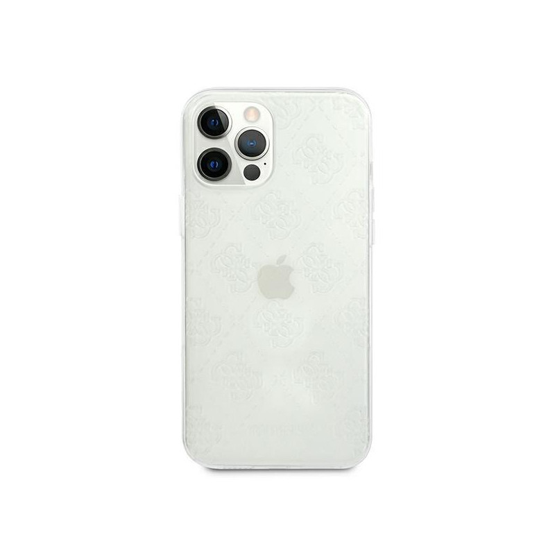 Guess 4G 3D Pattern Collection dėklas, skirtas iPhone 12 Pro Max - skaidrus