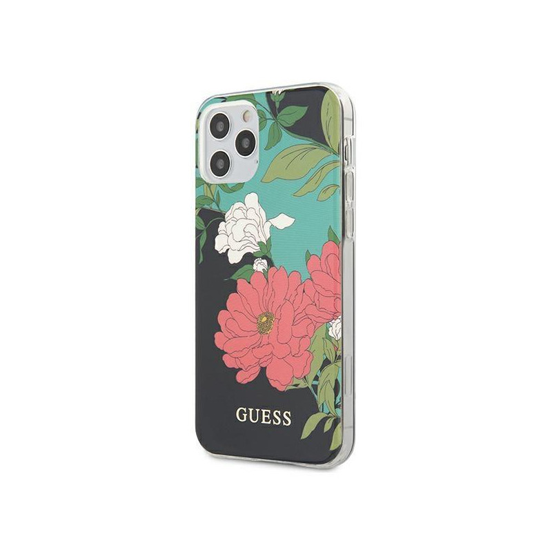 Guess N.1 Flower Collection dėklas, skirtas iPhone 12 Pro Max - juodas Guess N.1 Flower Collection dėklas, skirtas iPhone 12 Pro Max - juodas