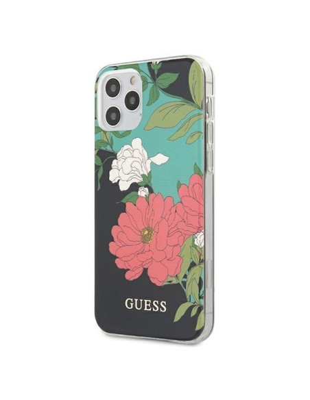 Guess N.1 Flower Collection dėklas, skirtas iPhone 12 Pro Max - juodas Guess N.1 Flower Collection dėklas, skirtas iPhone 12 Pro Max - juodas