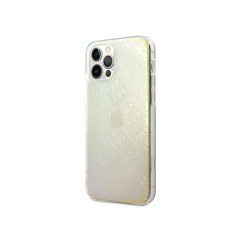 Guess 4G 3D Pattern Collection dėklas, skirtas iPhone 12 / iPhone 12 Pro - vaivorykštis