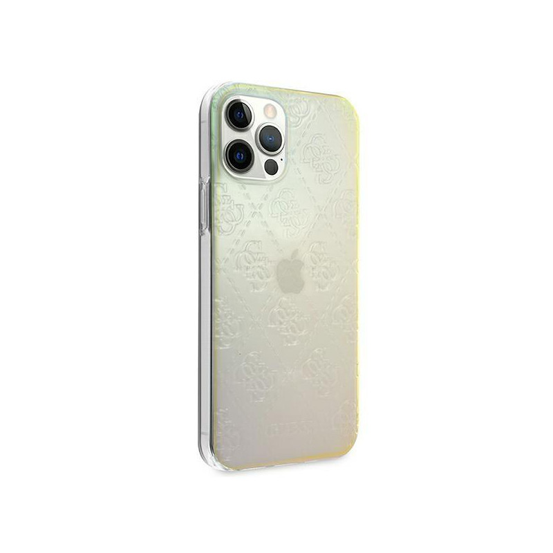 Guess 4G 3D Pattern Collection dėklas, skirtas iPhone 12 / iPhone 12 Pro - vaivorykštis