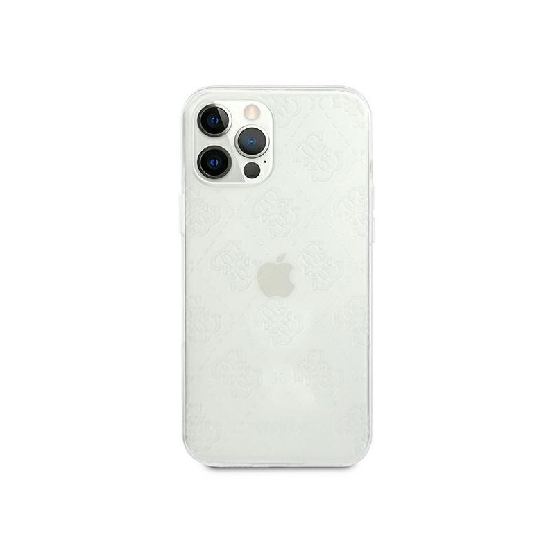 Guess 4G 3D Pattern Collection dėklas, skirtas iPhone 12 / iPhone 12 Pro - skaidrus