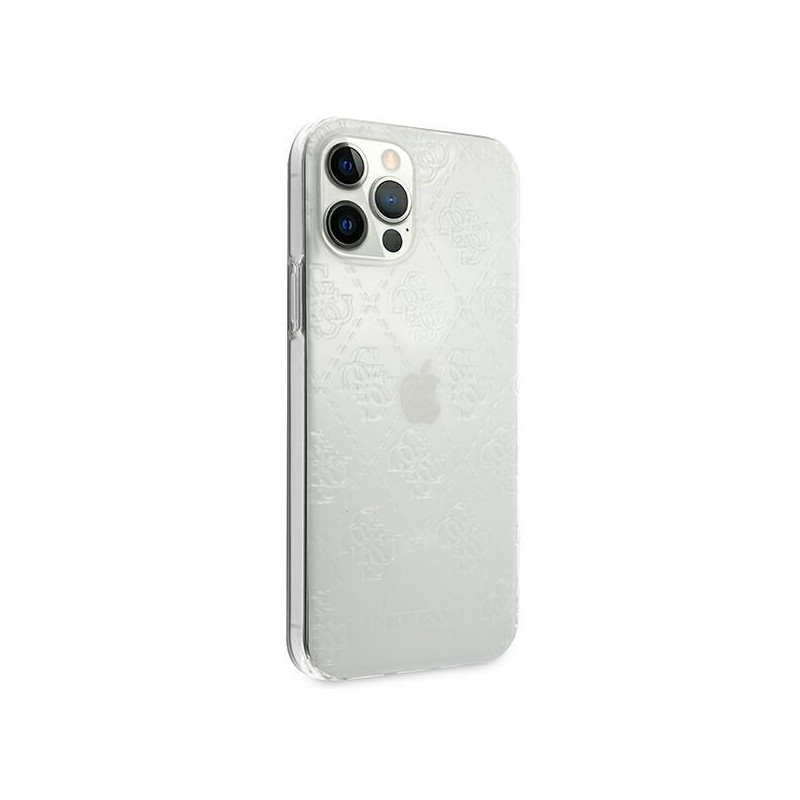 Guess 4G 3D Pattern Collection dėklas, skirtas iPhone 12 / iPhone 12 Pro - skaidrus