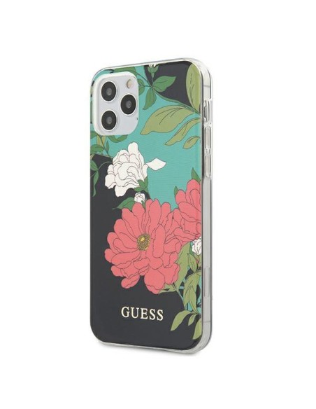Guess N.1 Flower Collection dėklas, skirtas iPhone 12 / iPhone 12 Pro - juodas Guess N.1 Flower Collection dėklas, skirtas iPhone 12 / iPhone 12 Pro - juodas