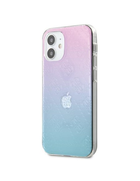 Guess 4G 3D Pattern Collection dėklas iPhone 12 mini - mėlynos ir rožinės spalvos Guess 4G 3D Pattern Collection dėklas iPhone 12 mini - mėlynos ir rožinės spalvos