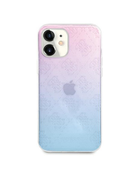 Guess 4G 3D Pattern Collection dėklas iPhone 12 mini - mėlynos ir rožinės spalvos Guess 4G 3D Pattern Collection dėklas iPhone 12 mini - mėlynos ir rožinės spalvos