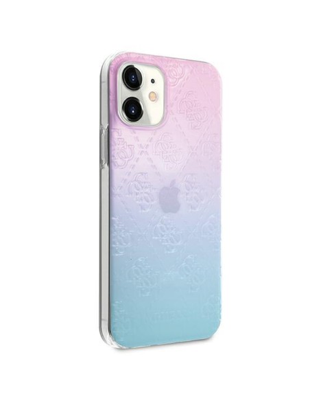 Guess 4G 3D Pattern Collection dėklas iPhone 12 mini - mėlynos ir rožinės spalvos Guess 4G 3D Pattern Collection dėklas iPhone 12 mini - mėlynos ir rožinės spalvos