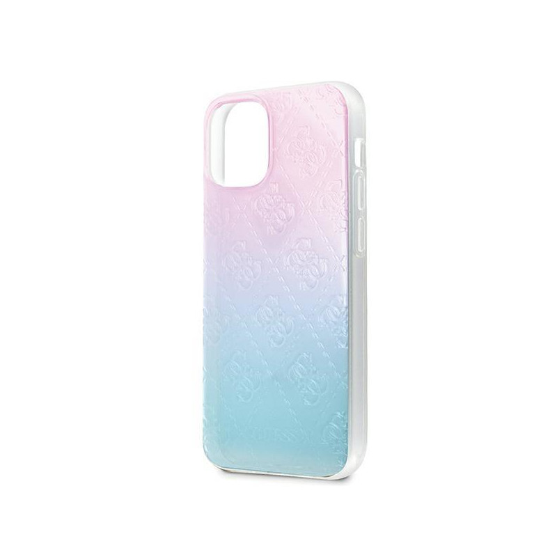 Guess 4G 3D Pattern Collection dėklas iPhone 12 mini - mėlynos ir rožinės spalvos