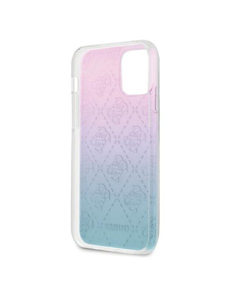 Guess 4G 3D Pattern Collection dėklas iPhone 12 mini - mėlynos ir rožinės spalvos Guess 4G 3D Pattern Collection dėklas iPhone 12 mini - mėlynos ir rožinės spalvos