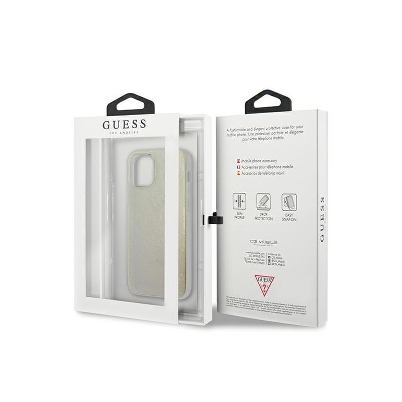 Guess 4G 3D Pattern Collection dėklas iPhone 12 mini - vaivorykštis