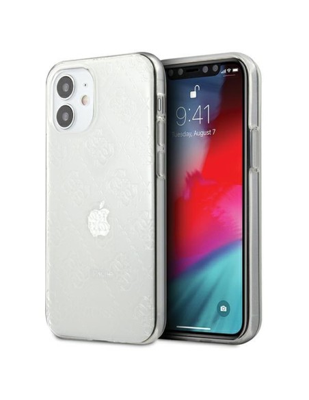 Guess 4G 3D Pattern Collection dėklas iPhone 12 mini - skaidrus Guess 4G 3D Pattern Collection dėklas iPhone 12 mini - skaidrus