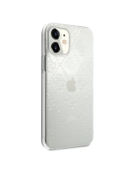 Guess 4G 3D Pattern Collection dėklas iPhone 12 mini - skaidrus Guess 4G 3D Pattern Collection dėklas iPhone 12 mini - skaidrus
