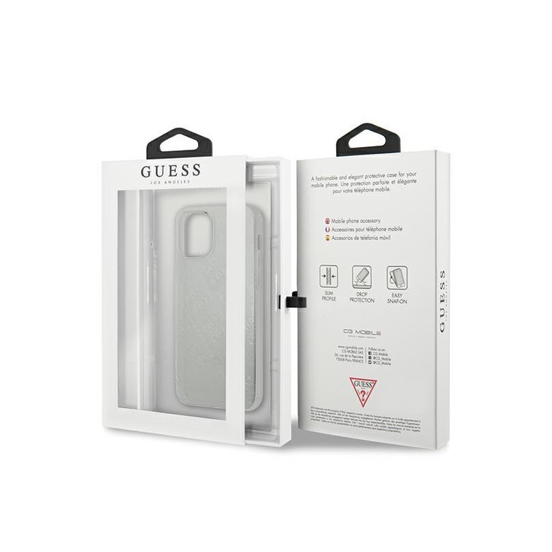 Guess 4G 3D Pattern Collection dėklas iPhone 12 mini - skaidrus