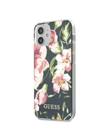 Guess N.3 Flower Collection dėklas iPhone 12 mini - tamsiai mėlynas Guess N.3 Flower Collection dėklas iPhone 12 mini - tamsiai mėlynas