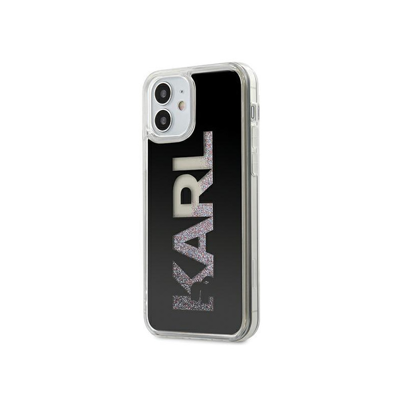Karl Lagerfeld Karl Logo Glitter dėklas iPhone 12 mini - juodas