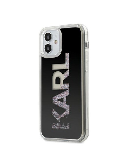 Karl Lagerfeld Karl Logo Glitter dėklas iPhone 12 mini - juodas Karl Lagerfeld Karl Logo Glitter dėklas iPhone 12 mini - juodas