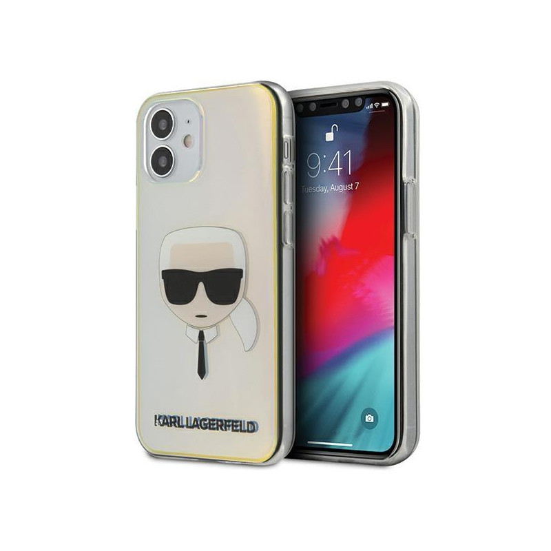 Karl Lagerfeld Iridescent Karl& 39 s Head dėklas iPhone 12 mini - įvairiaspalvis