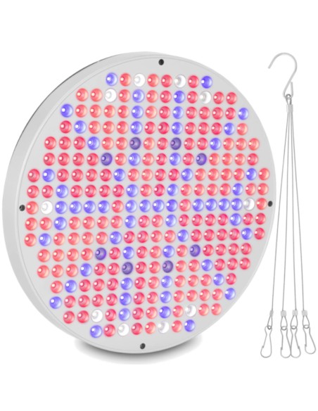 Augalų augimo kultivavimo lempa Viso spektro apvalus skersmuo. 33 cm 250 LED 50 W sidabrinis Augalų augimo kultivavimo lempa Viso spektro apvalus skersmuo. 33 cm 250 LED 50 W sidabrinis