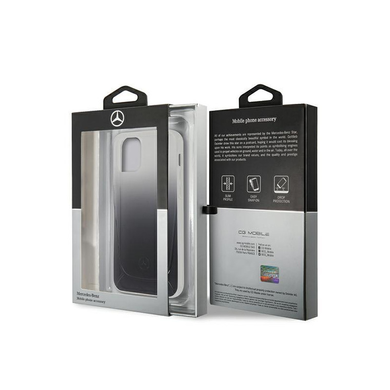 Mercedes Transparent Line dėklas iPhone 12 Pro Max - juodas