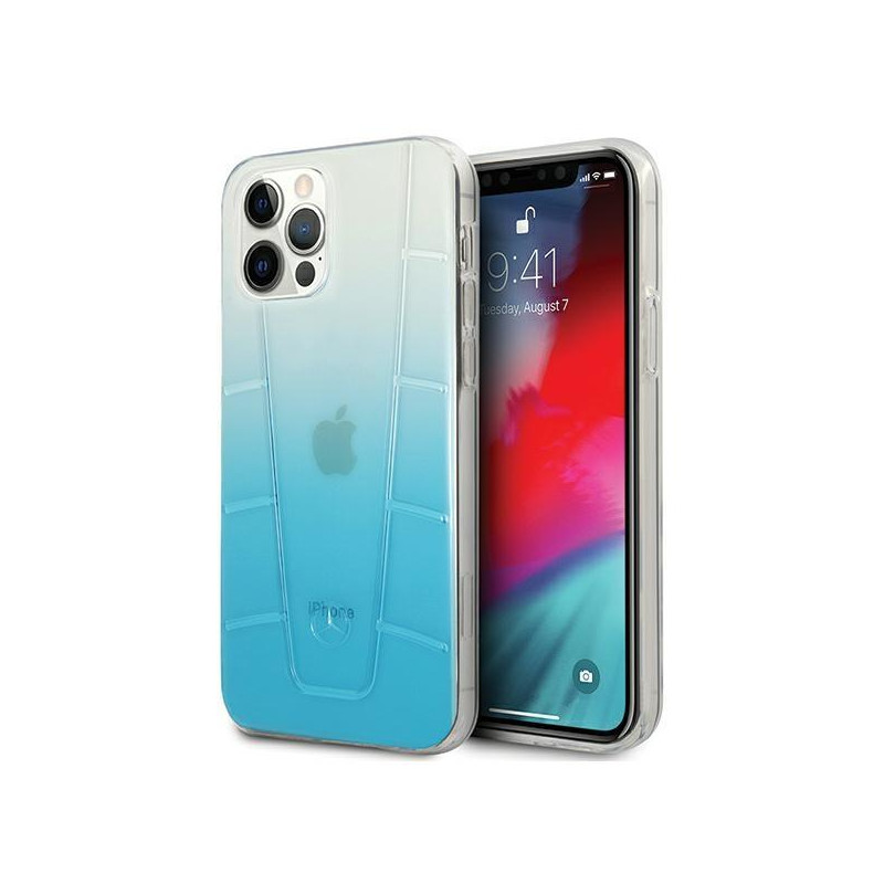 Mercedes Transparent Line dėklas iPhone 12 Pro Max - mėlynas