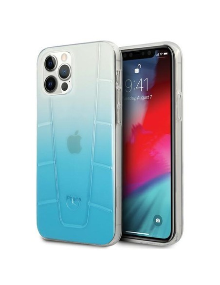Mercedes Transparent Line dėklas iPhone 12 Pro Max - mėlynas