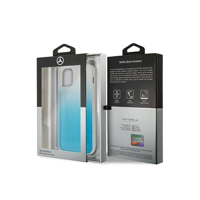 Mercedes Transparent Line dėklas iPhone 12 Pro Max - mėlynas