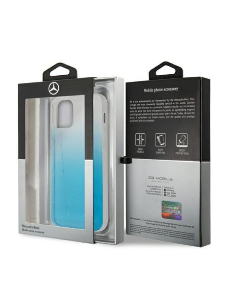 Mercedes Transparent Line dėklas iPhone 12 Pro Max - mėlynas