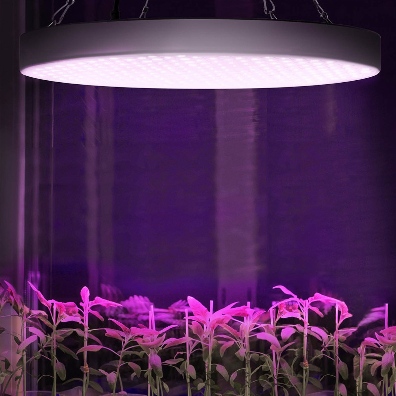 Augalų augimo kultivavimo lempa Viso spektro apvalus skersmuo. 33 cm 250 LED 50 W sidabrinis