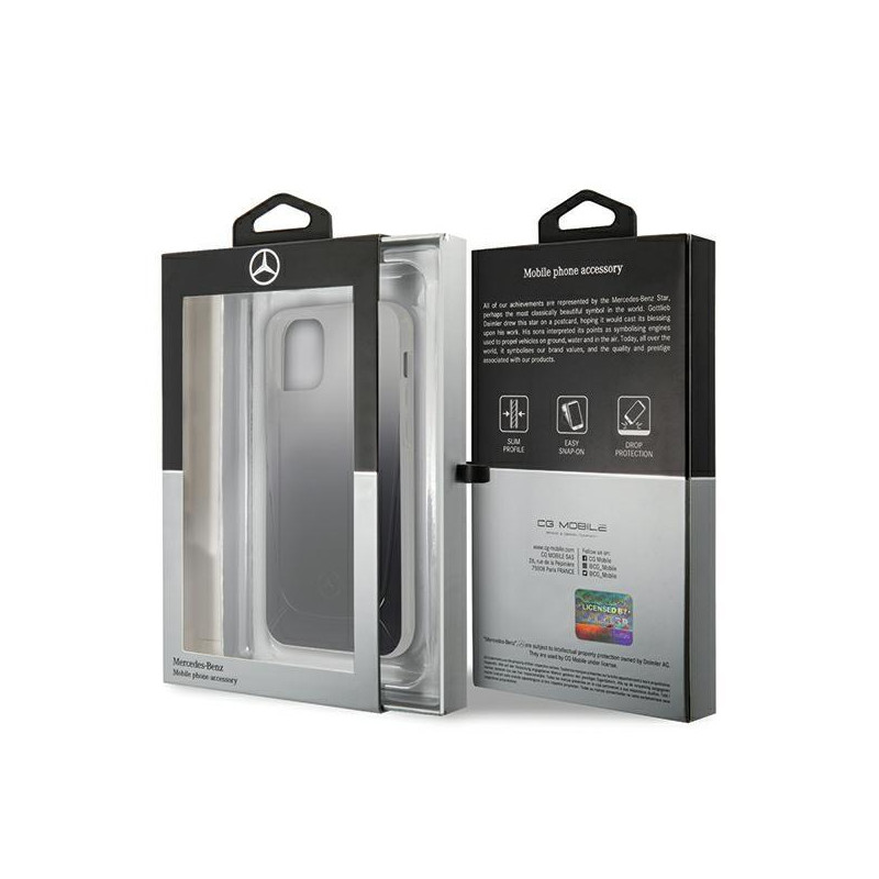 Mercedes Transparent Line dėklas iPhone 12 mini - juodas