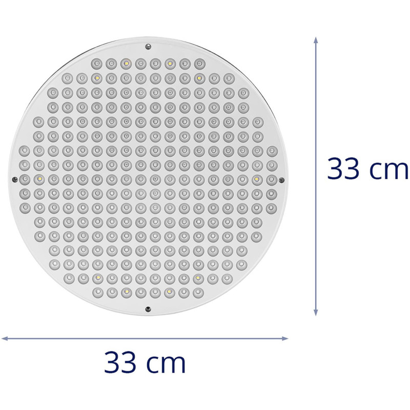 Augalų augimo kultivavimo lempa Viso spektro apvalus skersmuo. 33 cm 250 LED 50 W sidabrinis