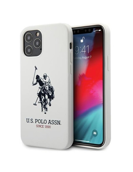 JAV Polo Assn byla Silikono kolekcija iPhone 12 Pro Max - balta JAV Polo Assn byla Silikono kolekcija iPhone 12 Pro Max - balta