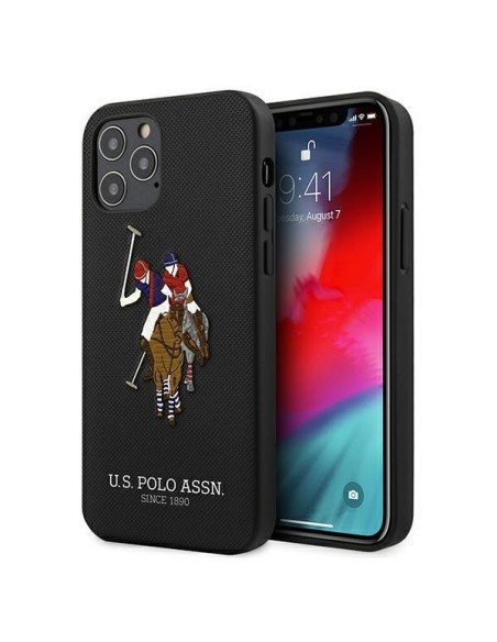 JAV Polo Assn byla Siuvinėjimo kolekcija iPhone 12 / iPhone 12 Pro - juoda