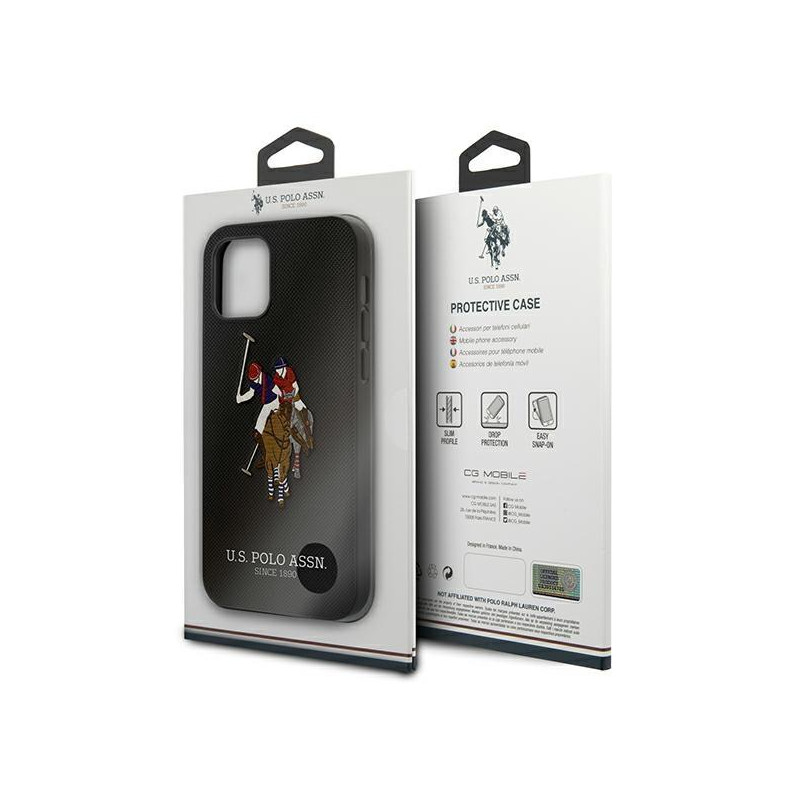 JAV Polo Assn byla Siuvinėjimo kolekcija iPhone 12 / iPhone 12 Pro - juoda